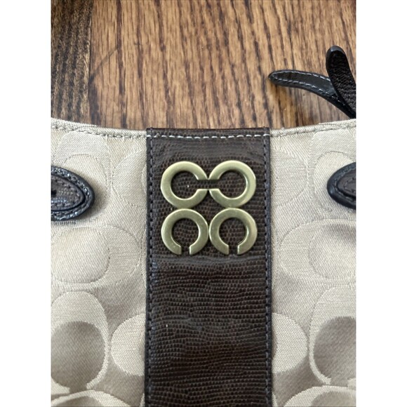 Coach Collette Signature GOLD Canvas Leather Small Handbag (Mini) - Picture 2 of 5